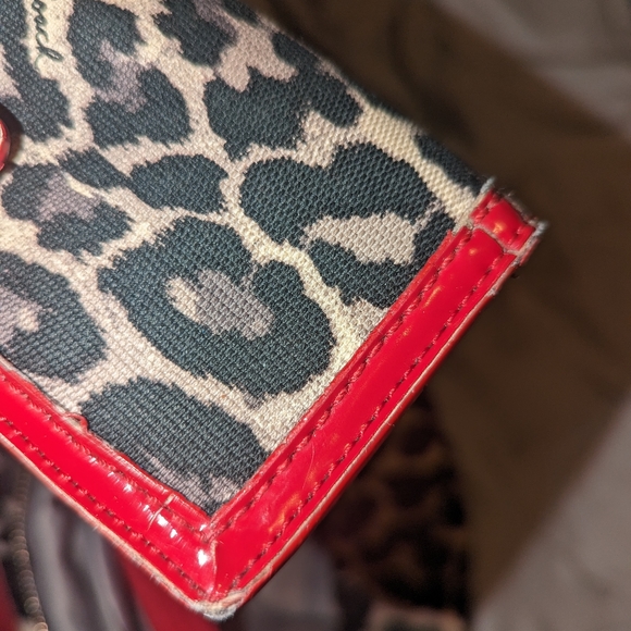 Coach bag red and leopard print with matching wallet - Picture 9 of 16